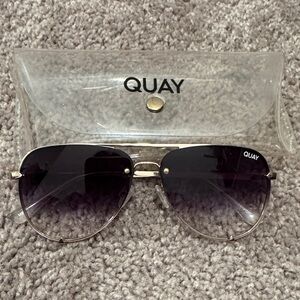 Quay Australia Silver Aviator Sunglasses